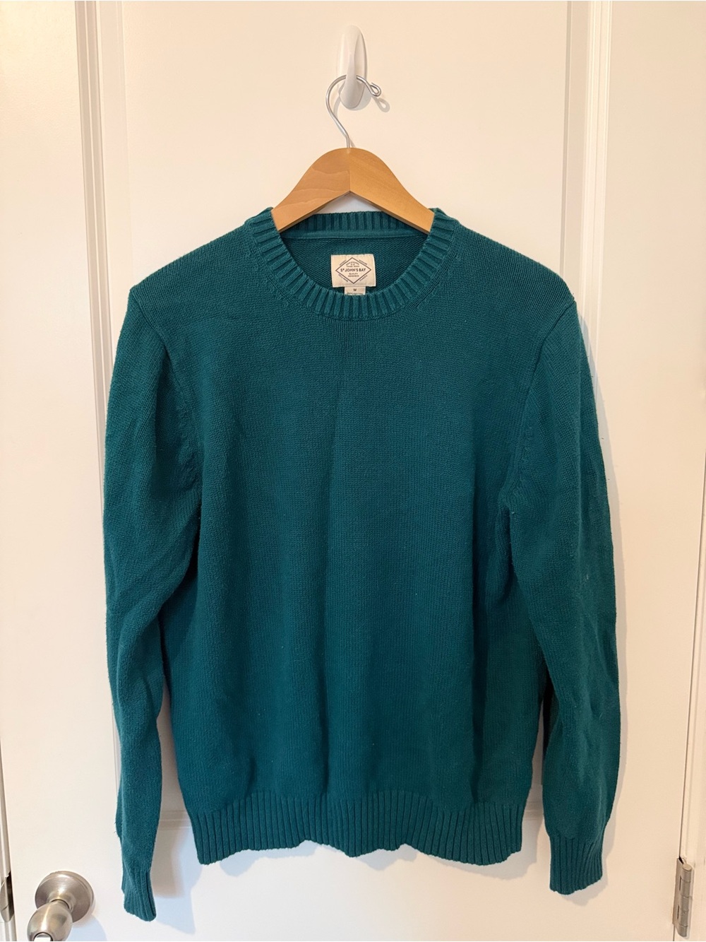 Men’s Teal Green Crewneck Sweater M Thanksgiving Holiday Fall